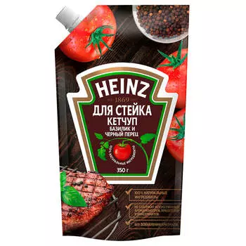 Кетчуп Heinz 350г базилик и черный перец дой-пак