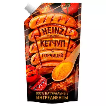 Кетчуп Heinz 350г с горчицей дой-пак