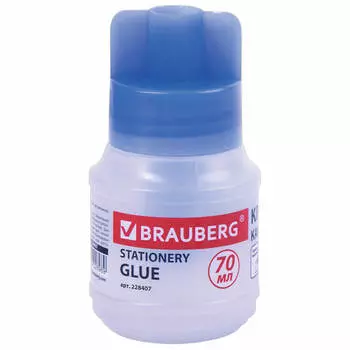 Клей канцелярский Brauberg 70мл с кисточкой 228407