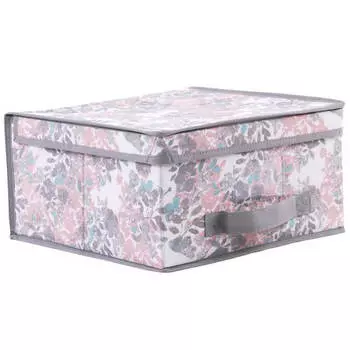 Кофр для хранения абсолют хоум 30*30*16см серые цветы крышка sp-06