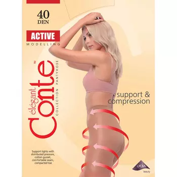 Колготки женские конте актив 40 ден неро р.5