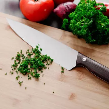 Нож поварской 20см бергхофф рукоять темное дерево 1307160