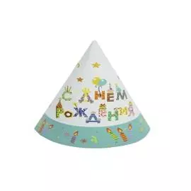 Колпачок с днем рождения свечи 6шт