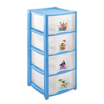 Комод пластиковый 4 секции на колесах пластишка бытпласт 4313425