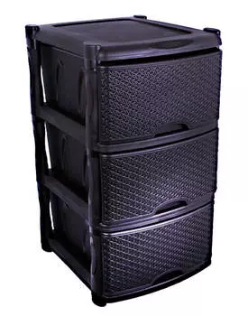 Комод универсальный раттан 3-секционный слоновая кость bq3772