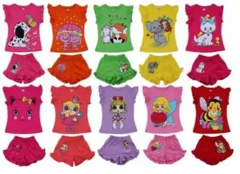 Комплект детский для девочек футболка+шорты р. 3-4 кд-2802