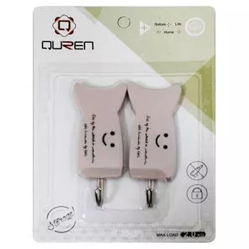 Комплект крючков 2шт 3,5*9см Absolut Home розовый 5137