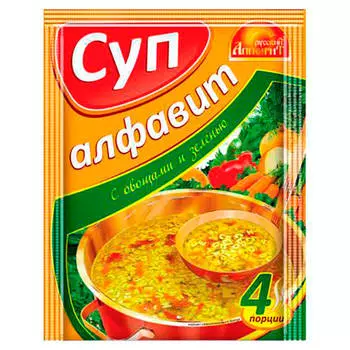 Суп Русский аппетит 60г алфавит с овощами и зеленью
