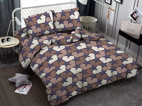 Комплект постельного белья макосатин печатный Amore Mio 1,5 сп 18733