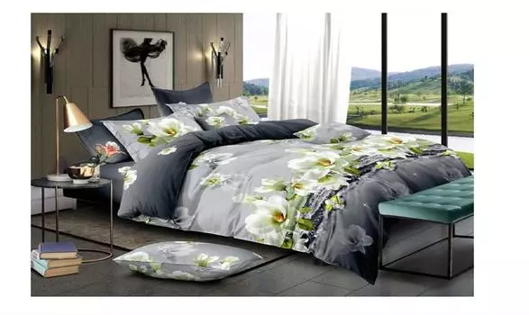 Комплект постельного белья макосатин печатный Amore Mio 1,5-сп 23322