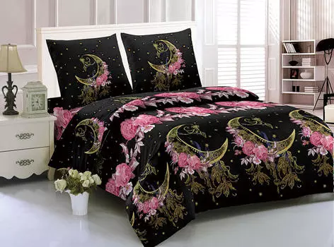 Комплект постельного белья макосатин печатный Amore Mio 1,5-сп 2999