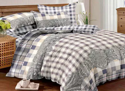 Комплект постельного белья сатин пигмент Gold Amore Mio 2 спальный арт 14559