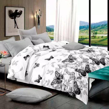 Комплект постельного белья сатин пигмент голд Amore Mio 2спальный размер арт 14375