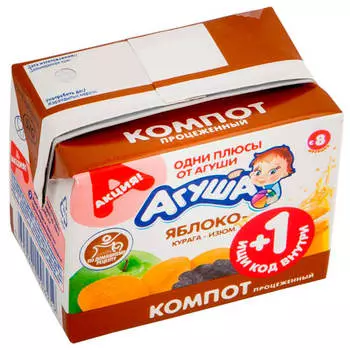 Компот Агуша 200мл изюм курага яблоко с 8 месяцев
