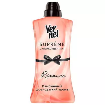 Концентрированный кондиционер ополаскиватель для стирки белья Vernel Супрэм Романс, 1,2л (40 стирок)