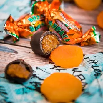 Конфеты курага в шоколаде 190г кремлина