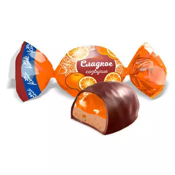 Конфеты Сладкое созвучие вкус апельсин с шоколадом конти