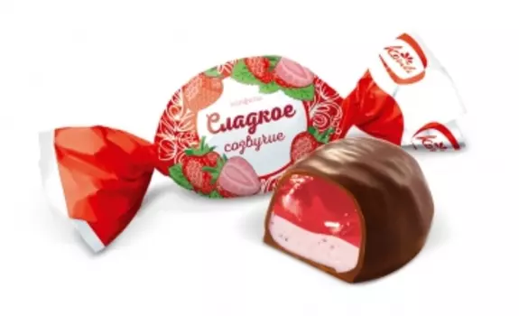 Конфеты сладкое созвучие вкус клубника со сливками конти