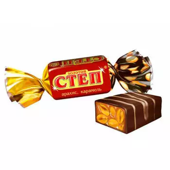 Конфеты степ золотой арахис, карамель Славянка