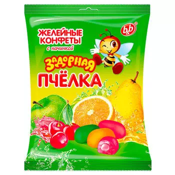 Конфеты Задорная пчелка 250г желейные неглазированные би-энд-би