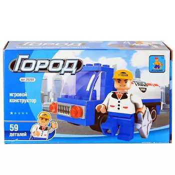 Конструктор аусини 59 деталей город автоцистерна г35863