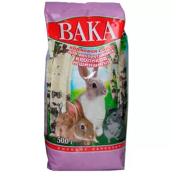 Корм для грызунов Вака 500г для декоративных кроликов и шиншилл