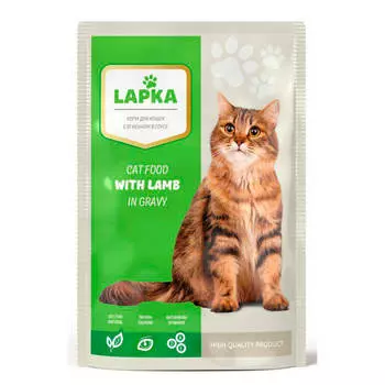 Корм для кошек Лапка 85г с ягненком в соусе