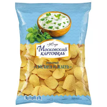 Чипсы Московский картофель 150 г сметана и зелень