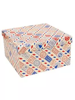 Коробка квадрат миленд новогодняя посылка 19, 5*19, 5*11 см нк-0622