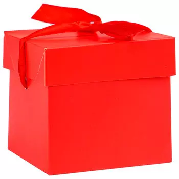 Коробка складная Miland классика красный 10*10*10см с лентой пп-5370