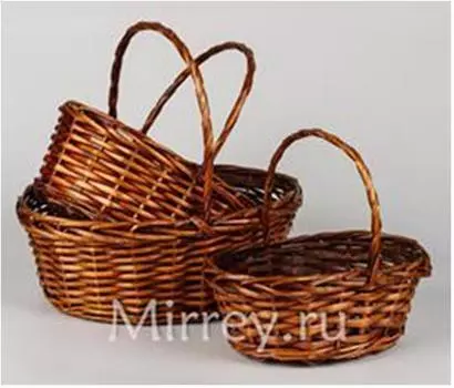 Корзина плетеная ива 35 см 38*30*14 коричневая