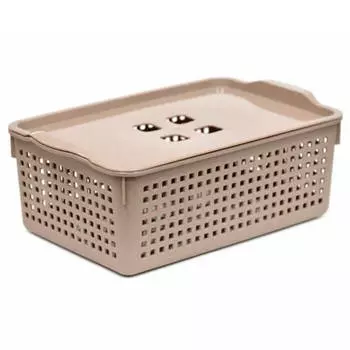 Корзинка 3,8л 29,5*18,5*10,5см Violet лофт с крышкой латте v643120