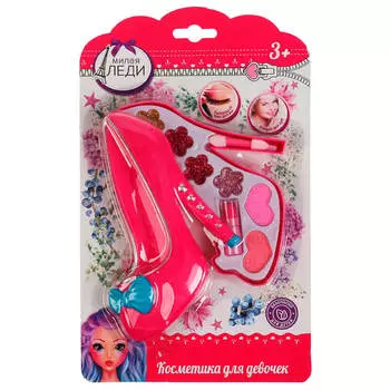 Косметика для девочек милая леди туфелька тени для век/помада на блистере 306240