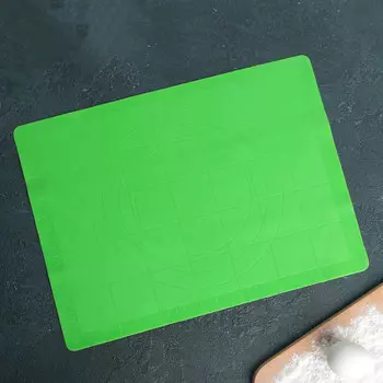 Коврик Доляна 38*30см Буссен разлиновка силикон зеленый 1005245