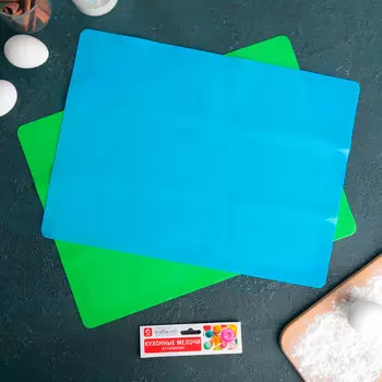 Коврик Доляна 61,5*41,5см Буссен разлиновка силикон голубой 1857444