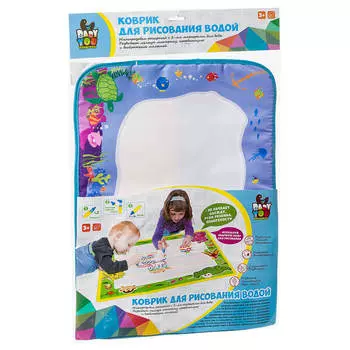 Коврик-раскраска бондибон море водная многоразовая 2 ручки в наборе 35 х50 м вв3098