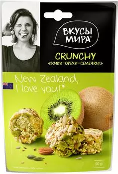 Кранчи вкусы мира 50 г киви орехи семечки