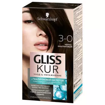 Краска для волос Gliss Kur 3-0 черно-каштановый
