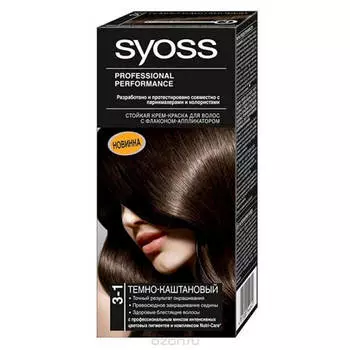 Краска для волос Syoss профессионал 3-1 темно-каштановый
