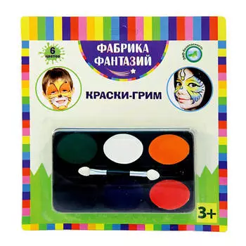 Краски д/грима 6цв фабрика фантазий+аппликатор 80273