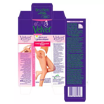 Крем для депиляции Velvet 100мл для чувствительной кожи