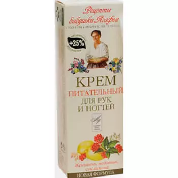 Крем Рецепты бабушки Агафьи 75мл для рук и ногтей питательный женьшень, медовик, сок лимона