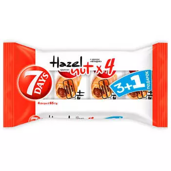 Круассан 7 дней 260г фундук 3+1 в подарок чипита