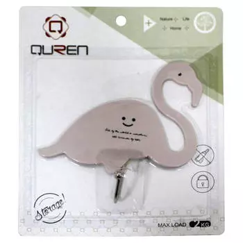 Крючок 1шт 14,5*13,5см Absolut Home фламинго розовый 5164