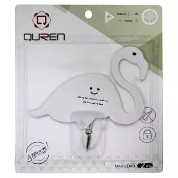 Крючок 1шт 14,5*13,5см Absolut Home фламинго белый 5164