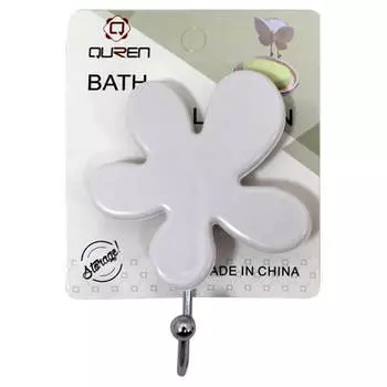 Крючок 1шт 7*9,5см Absolut Home цветок белый 504-4