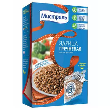 Крупа гречневая мистраль 5 пак*80 г ядрица к/у