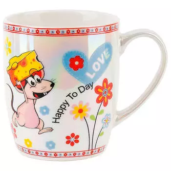 Кружка 240мл мышь с сыром Фарфор 5750649