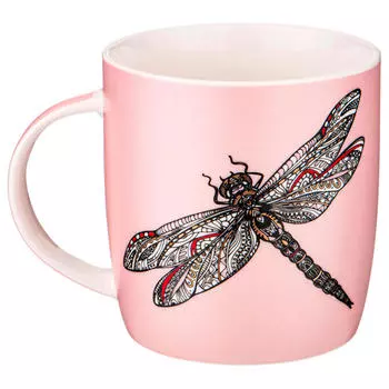 Кружка 350мл Lefard стрекоза розовая 97-657