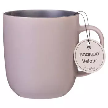 Кружка 400 мл бронко велюр серая 407-141